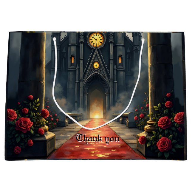 Sacola Para Presentes Grande Moonlit Aisle of Eternal Vows –Gothic Wedding Gate (Frente)