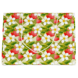 Sacola Para Presentes Grande Morango Gift Bag