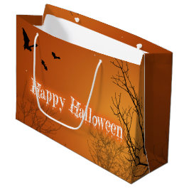 Sacola Para Presentes Grande Morcegos e Árvores do Halloween - Grande Saco do P