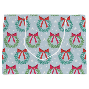 Sacola Para Presentes Grande Mortes de Natal no inverno com Arcos Retroinspirad