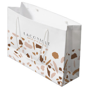 Sacola Para Presentes Grande Mosaico Beige Terrazzo minimalista