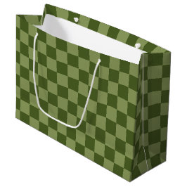 Sacola Para Presentes Grande Moss Green Checkerboard