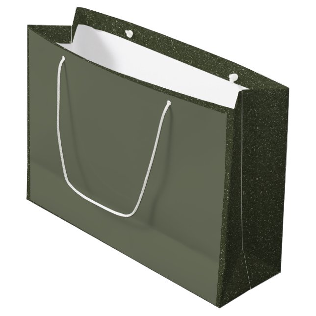 Sacola Para Presentes Grande Moss Green Gift Bag com lados texturizados (Frente inclinada)