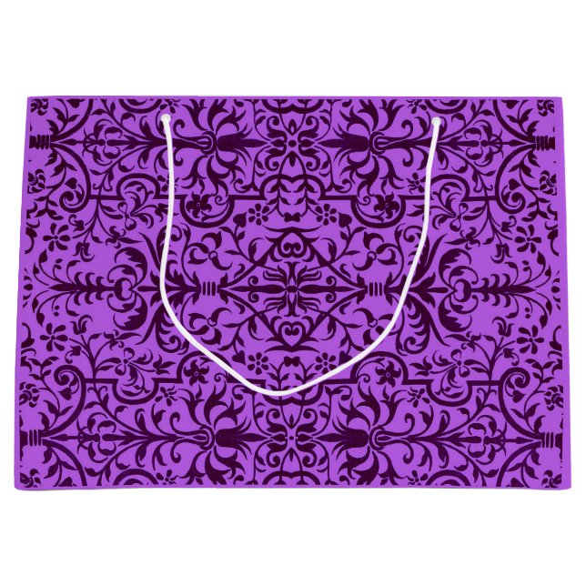 Sacola Para Presentes Grande Motif vitoriano em roxo (Frente)