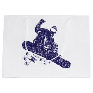 Sacola Para Presentes Grande Movimentos de Neve Alta