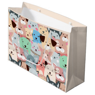 Sacola Para Presentes Grande Muitos Cães Coloridos Design Grande Saco de Presen