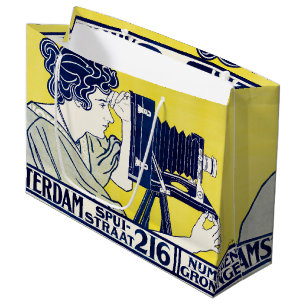 Sacola Para Presentes Grande Mulher-Câmera, Fotógrafo, Van Caspel