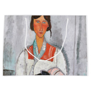 Sacola Para Presentes Grande Mulher cigana com bebê, Modigliani