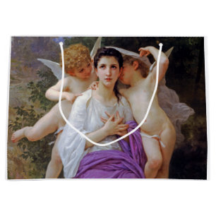 Sacola Para Presentes Grande Mulher com Cupido, Bouguereau