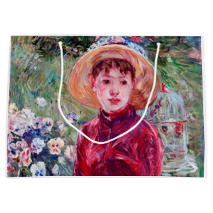 Sacola Para Presentes Grande Mulher em Vermelho, Berthe Morisot
