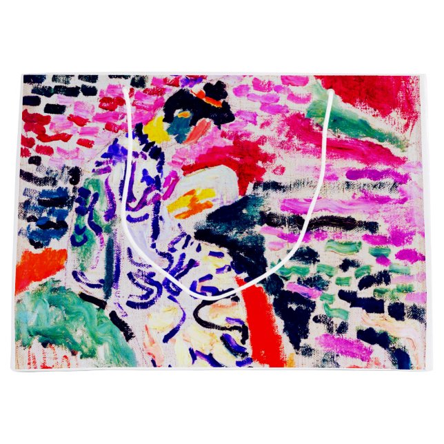 Sacola Para Presentes Grande Mulher japonesa ao lado da água, Matisse (Frente)