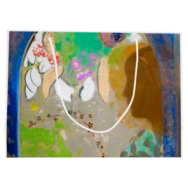 Sacola Para Presentes Grande Mulher na janela, Redon (Verso)