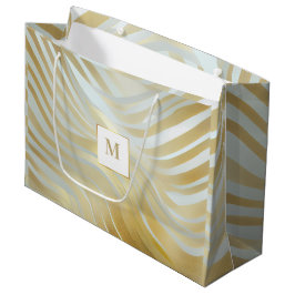 Sacola Para Presentes Grande Multipadrão Dourado e branco de tendência opulente