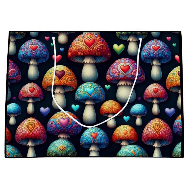 Sacola Para Presentes Grande Mushroom Love (Frente)