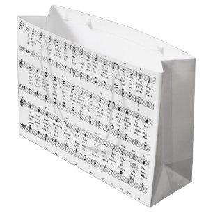 Sacola Para Presentes Grande Música de Folha de Natal