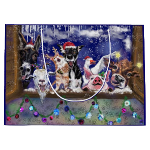 Sacola Para Presentes Grande Música de Natal - Festa Animal