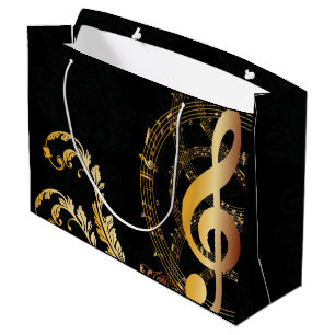 Sacola Para Presentes Grande Música Nota elegante design de luxo