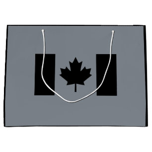 Sacola Para Presentes Grande Na moda canadense Flag em preto