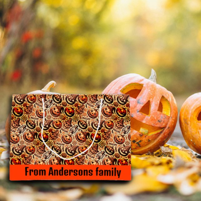 Sacola Para Presentes Grande Na moda laranja (Criador carregado)