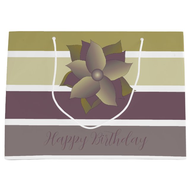 Sacola Para Presentes Grande Na moda Modern Stripe (Frente)