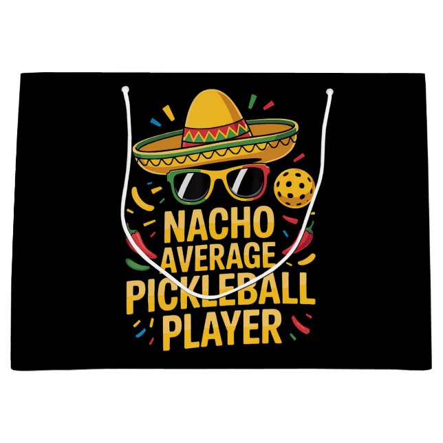 Sacola Para Presentes Grande Nacho Average Pickleball Player (Frente)