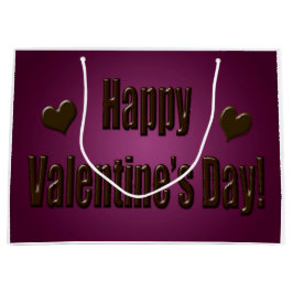 Sacola Para Presentes Grande Namorados felizes do chocolate roxo