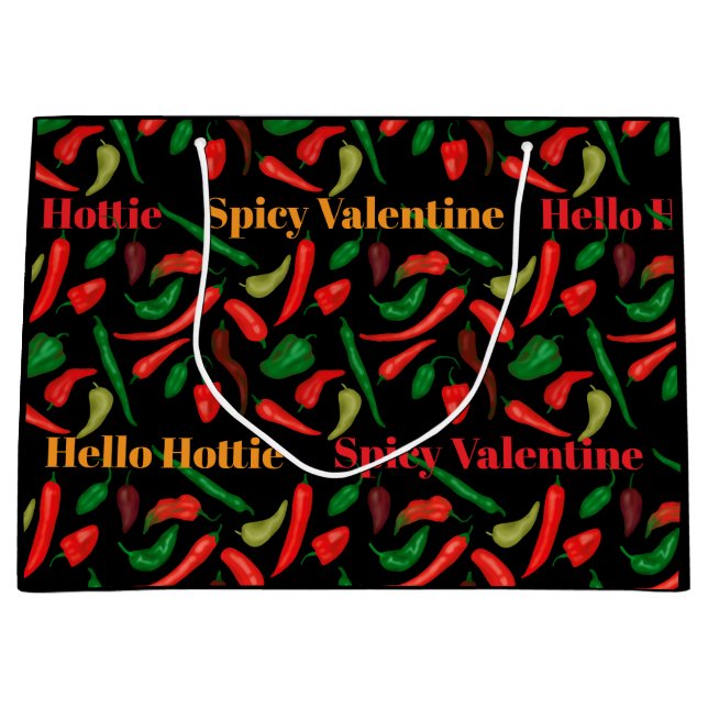 Sacola Para Presentes Grande Namorados picante Alô Pimenta vermelha gostosa (Frente)