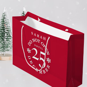 Sacola Para Presentes Grande Não abrir até 25 de dezembro Feriado de Natal
