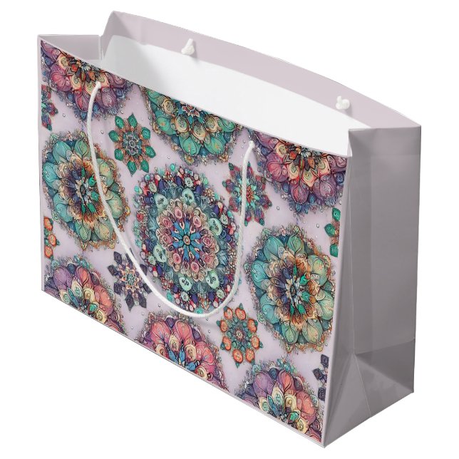 Sacola Para Presentes Grande Não Seus Flocos De Neve Comuns (Verso inclinado)