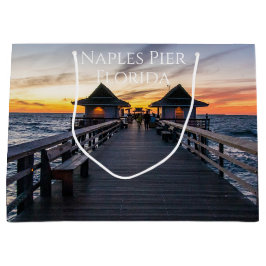 Sacola Para Presentes Grande Naples Pier Florida Gift Bag