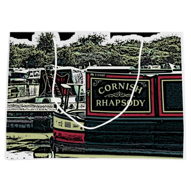 SACOLA PARA PRESENTES GRANDE NARROWBOATS    (Frente)