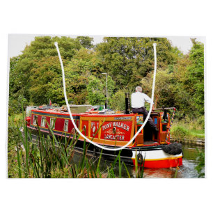 SACOLA PARA PRESENTES GRANDE NARROWBOATS CANAIS