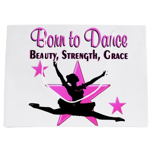 SACOLA PARA PRESENTES GRANDE NASCER À DANÇA (Frente)