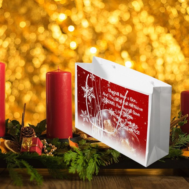 Sacola Para Presentes Grande Nascimento de Jesus da Escritura de Bag Dift (Criador carregado)