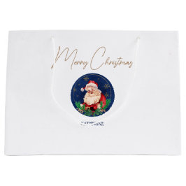 Sacola Para Presentes Grande Natais vintages do Papai Noel Vermelho Azul com Sa