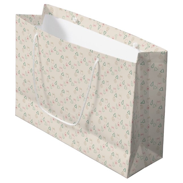 Sacola Para Presentes Grande Natal Chic (Frente inclinada)