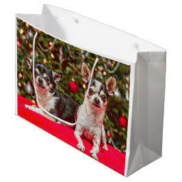 Sacola Para Presentes Grande Natal Chihuahua