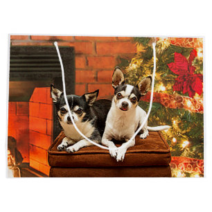Sacola Para Presentes Grande Natal Chihuahua