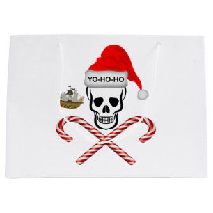 Sacola Para Presentes Grande Natal, Crânio Pirata