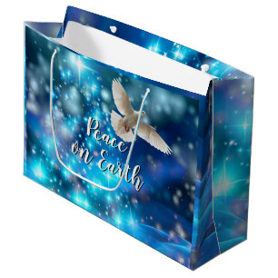 Sacola Para Presentes Grande Natal da Paz da Vara Azul Correspondente