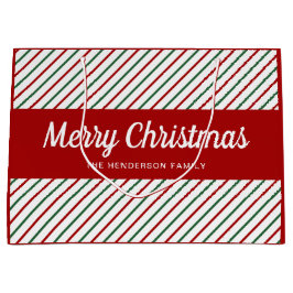 Sacola Para Presentes Grande Natal das Gretas Vermelhas e Brancas Elegantes