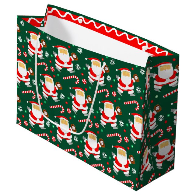 Sacola Para Presentes Grande Natal de Basebol (Frente inclinada)
