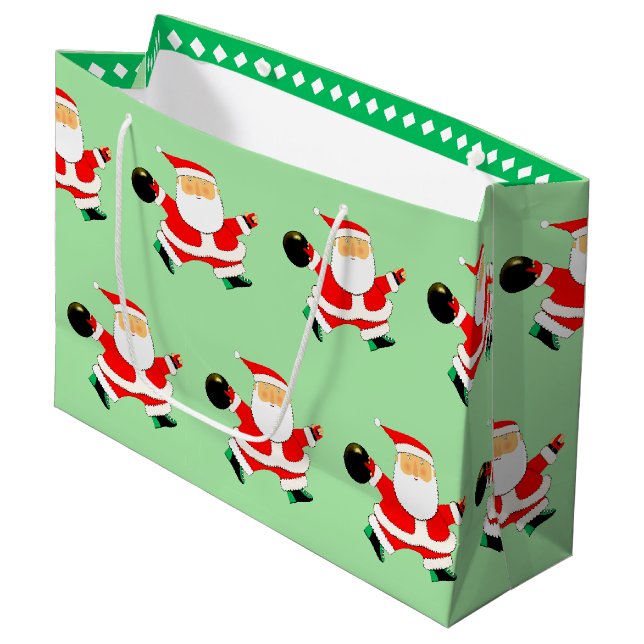 Sacola Para Presentes Grande Natal de Boliche (Frente inclinada)