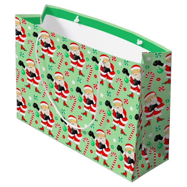 Sacola Para Presentes Grande Natal de Boxe (Verso inclinado)