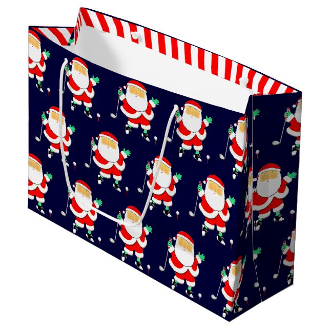 Sacola Para Presentes Grande Natal de Golfe (Frente inclinada)