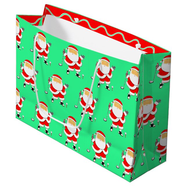 Sacola Para Presentes Grande Natal de Golfe (Frente inclinada)