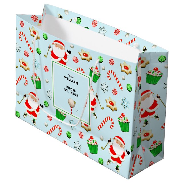 Sacola Para Presentes Grande Natal de Golfe Feriado (Frente inclinada)