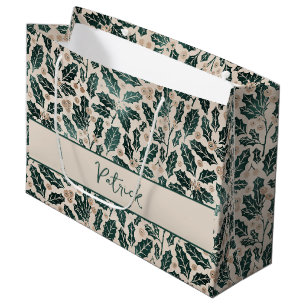 Sacola Para Presentes Grande Natal de Holly Personalizado