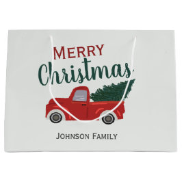 Sacola Para Presentes Grande Natal do caminhão vermelho