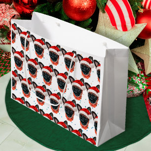 Sacola Para Presentes Grande Natal do Cão da Raça Griffon de Bruxelas